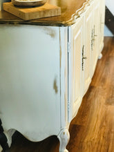Load image into Gallery viewer, Neutral Vintage Buffet Table with Storage Shelves