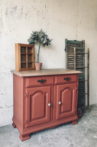 Beautiful Primitive Look Credenza, Small Buffet, or Coffee Bar