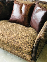 Load image into Gallery viewer, Amazing Wood Frame Leopard Loveseat &amp; Pillows