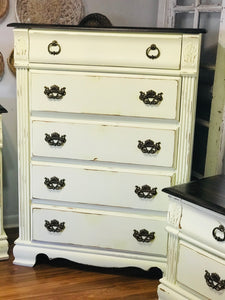 Amazing Solid Wood Vintage Yellow Dresser Set