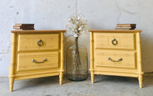 Load image into Gallery viewer, Vintage Faux Bamboo Nightstand or End Table Set