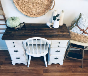 Charming Vintage Farmhouse Desk and Chair