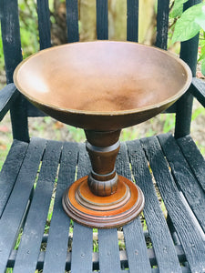 Wood Pedestal with Wood Fruit