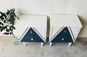 Chic Geometric MCM Nightstand Set