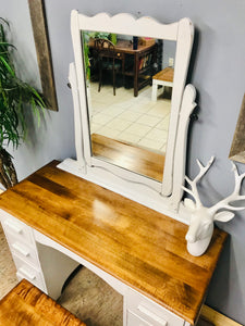 Beautiful Farmhouse Vanity or Desk & Bench