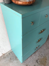 Load image into Gallery viewer, Pretty Teal MCM Chest of Drawers