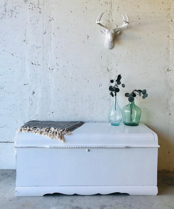 Pristine Vintage Waterfall Cedar Chest