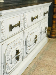 Stunning Ornate Farmhouse Buffet or Long Dresser