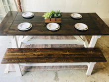 Load image into Gallery viewer, Gorgeous Farmhouse Table &amp; Two Benches