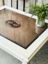 Load image into Gallery viewer, Pretty Wood &amp; Cane Glass Top Coffee Table