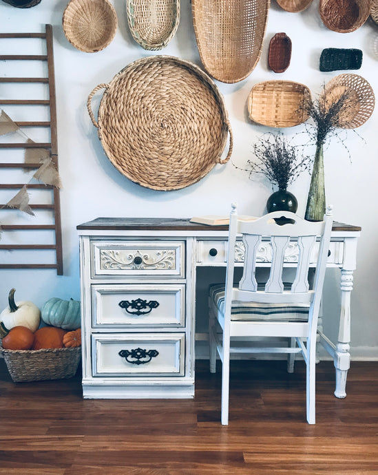 Gorgeous Vintage Farmhouse Desk and Chair