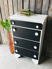 Load image into Gallery viewer, Adorable Vintage Black &amp; White Chest of Drawers