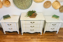 Load image into Gallery viewer, Shabby Chic French Provincial Dresser &amp; Nightstands Set