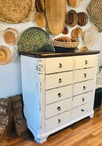 Pretty Solid Wood Farmhouse Chest of Drawers