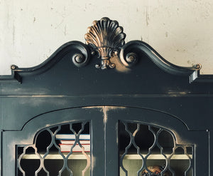 Gorgeous Large Black & Gold China Cabinet